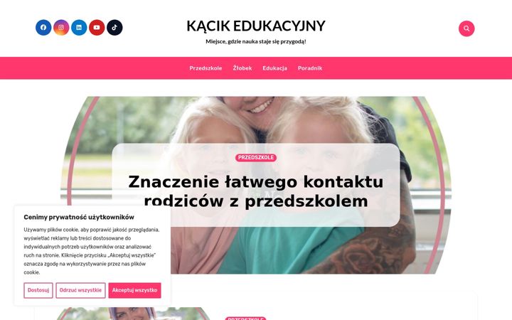 Screenshot of kacikedukacyjny.pl