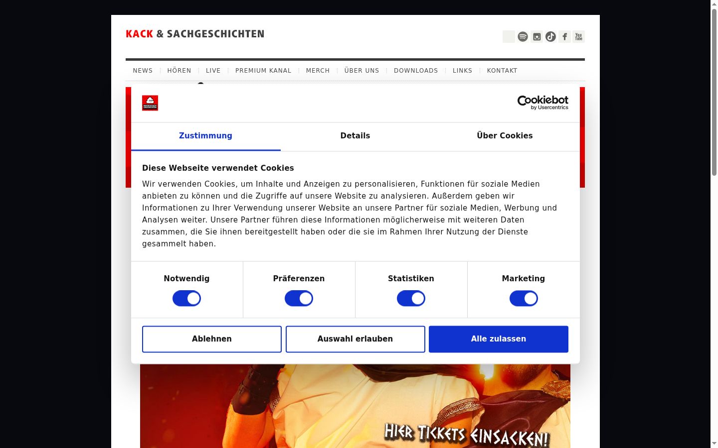 Snímek obrazovky baneru souhlasu zobrazeného před jakoukoli interakcí