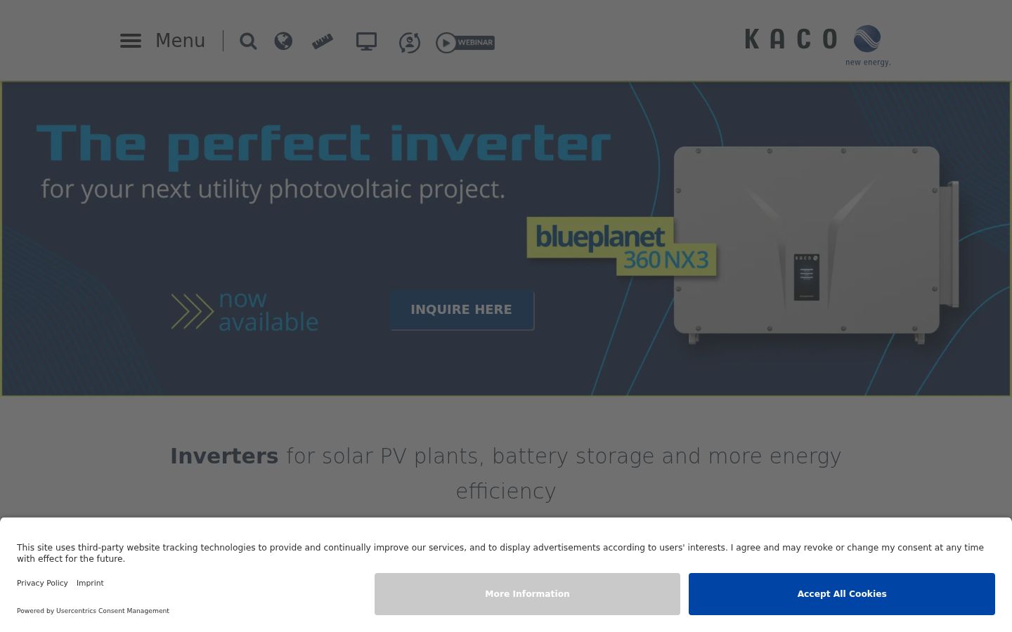 Screenshot of the consent banner shown before any interaction