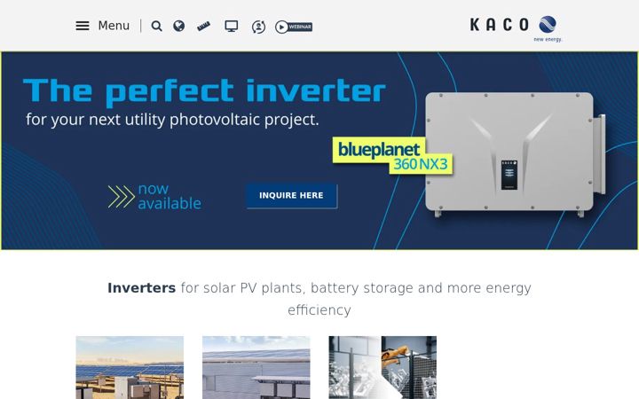 Screenshot of kaco-newenergy.com