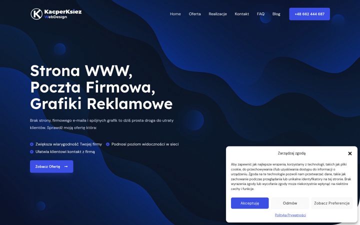Screenshot of kacperksiez.pl