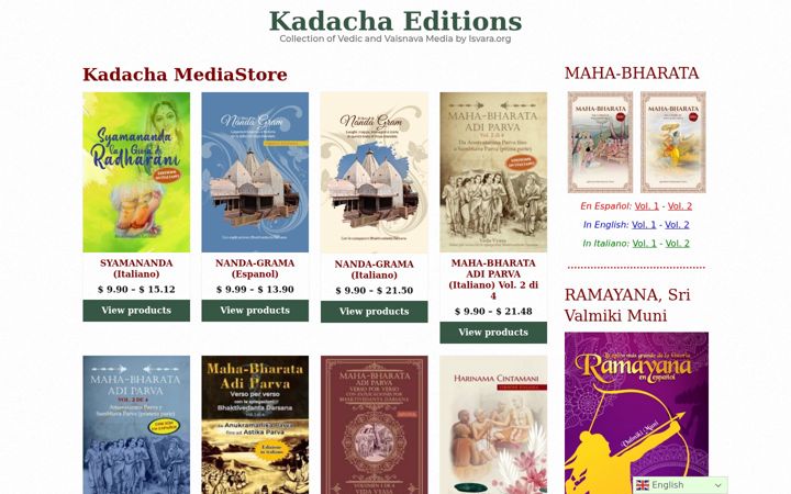 Screenshot of kadachaeditions.com