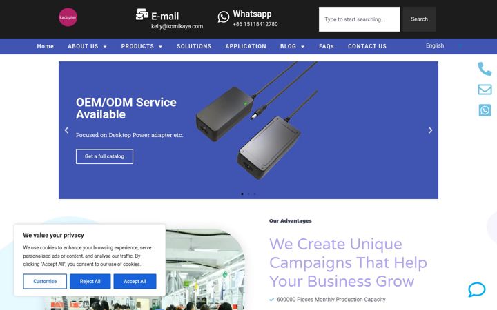 Screenshot of kadapter.com