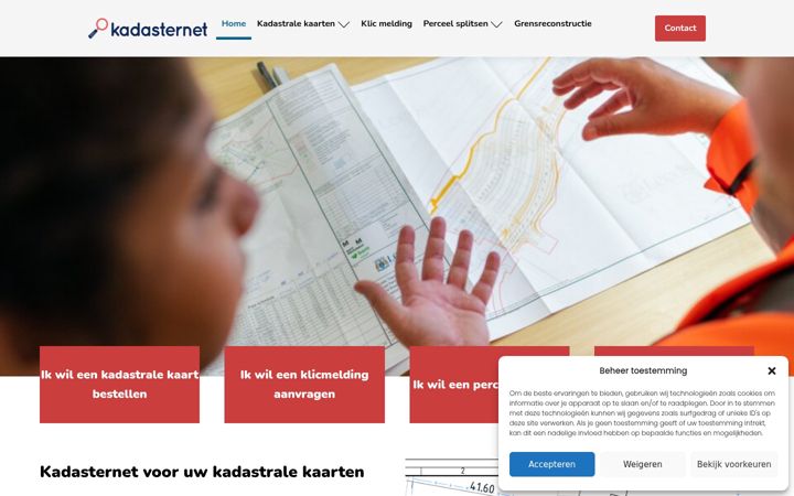 Screenshot of kadasternet.nl