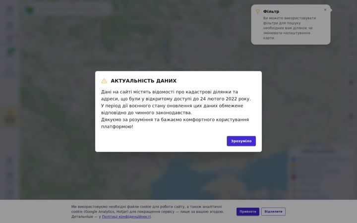 Screenshot of kadastrova-karta.com
