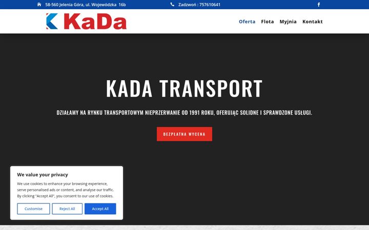 Screenshot of kadatransport.pl