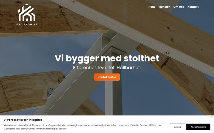 Screenshot of kadbygg.se