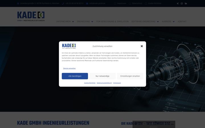 Screenshot of kade-gmbh.de
