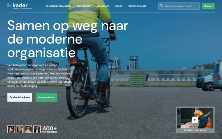 Screenshot of kader-advies.nl