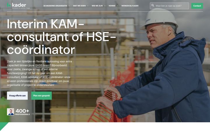 Screenshot of kader-hse.nl