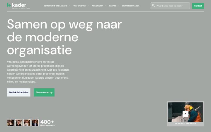 Screenshot of kader.nl