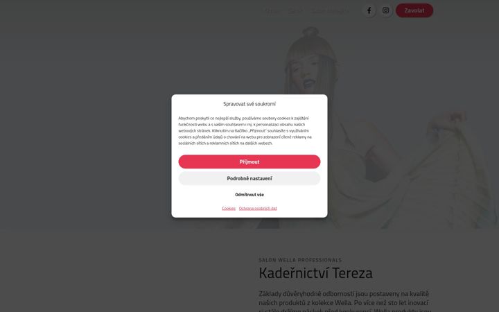 Screenshot of kadernictvi-tereza.cz