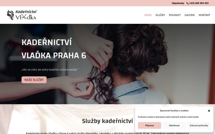 Screenshot of kadernictvi-vladka.cz