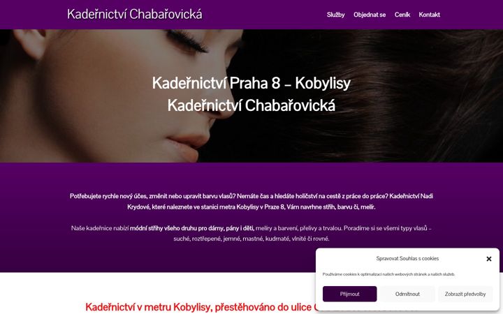 Screenshot of kadernictvivmetru.cz