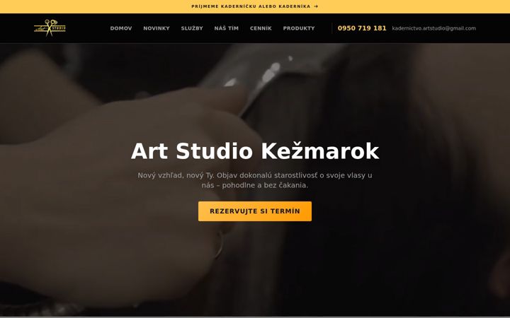 Screenshot of kadernictvoartstudio.sk