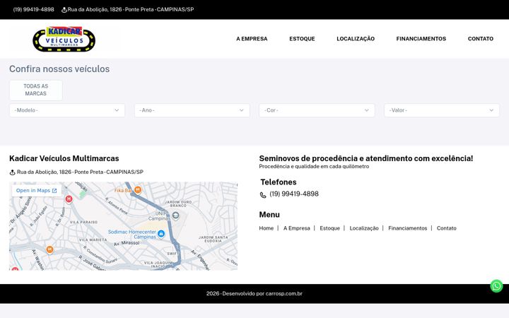 Screenshot of kadicar.com.br