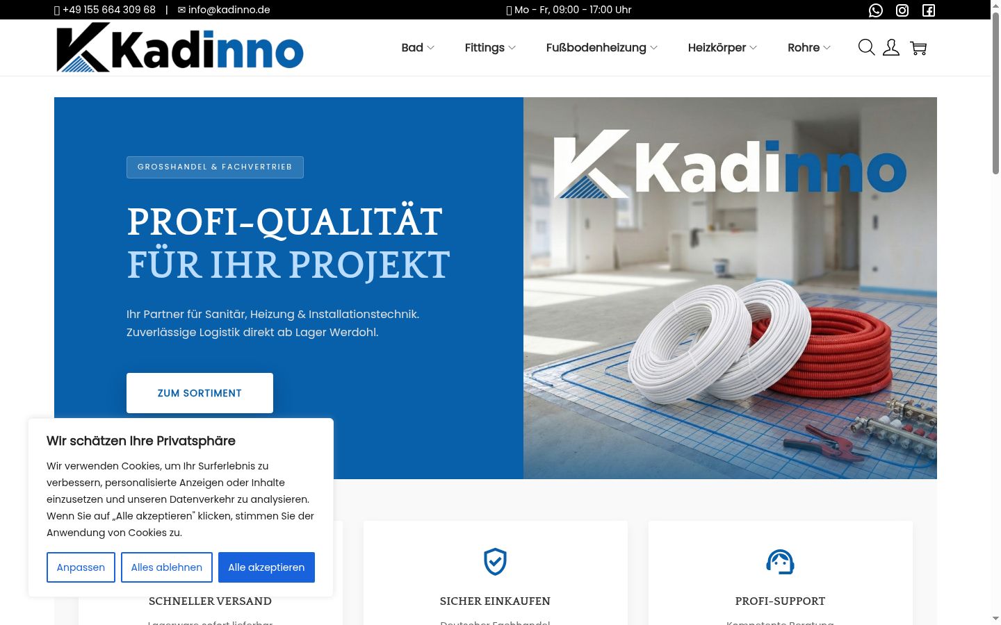 Screenshot del banner di consenso mostrato prima di qualsiasi interazione
