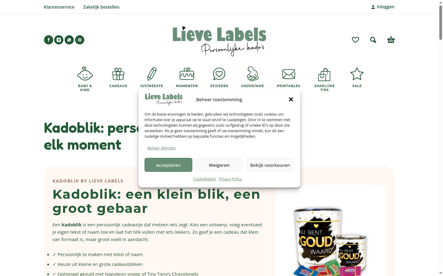 Sutikimo reklamjuostės, rodytos prieš bet kokią sąveiką, ekrano kopija