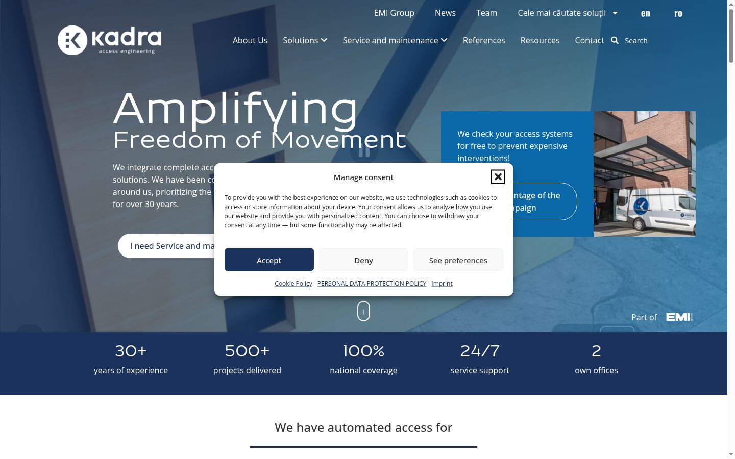 Screenshot del banner di consenso mostrato prima di qualsiasi interazione