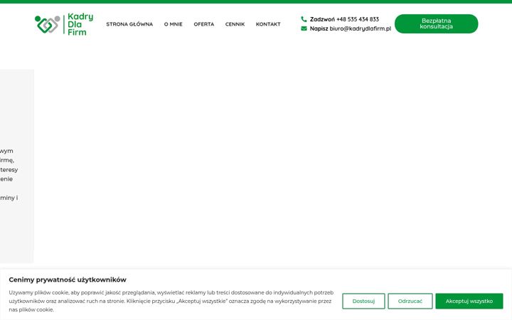 Screenshot of kadrydlafirm.pl