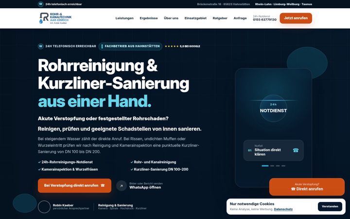 Screenshot of kaeber-rohrservice.de