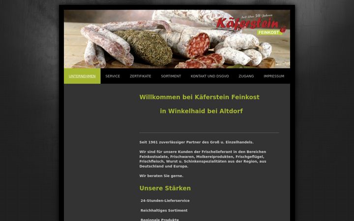 Screenshot of kaeferstein-feinkost.eu