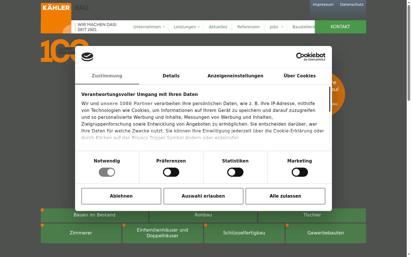 Screenshot tal-banner tal-kunsens muri qabel kwalunkwe interazzjoni