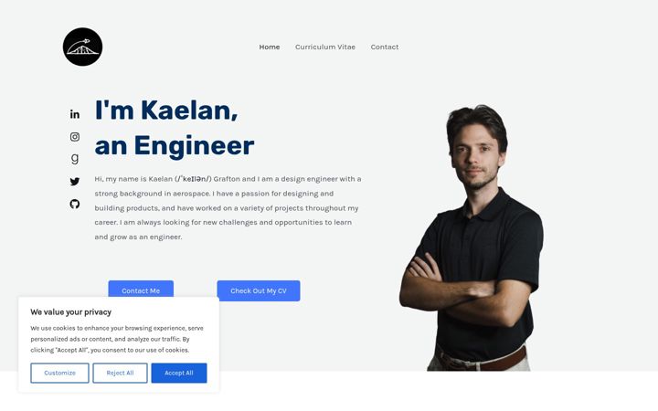 Screenshot of kaelangrafton.com