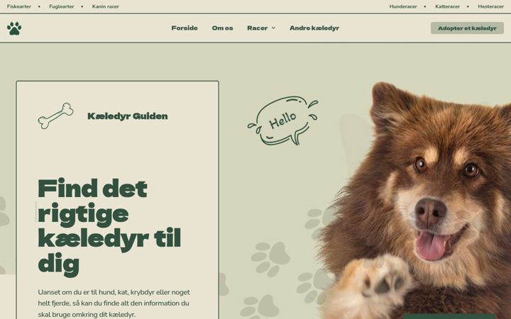 Zrzut ekranu kaeledyrguiden.dk
