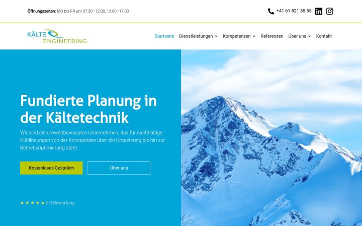 Screenshot of kaelte-engineering.ch