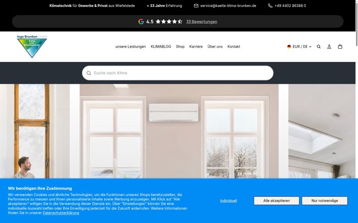 Screenshot of kaelte-klima-brunken.de