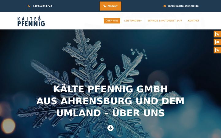 Ekraanipilt saidist kaelte-pfennig.de