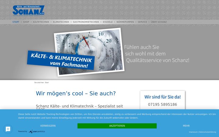 Screenshot of kaelte-schanz.de