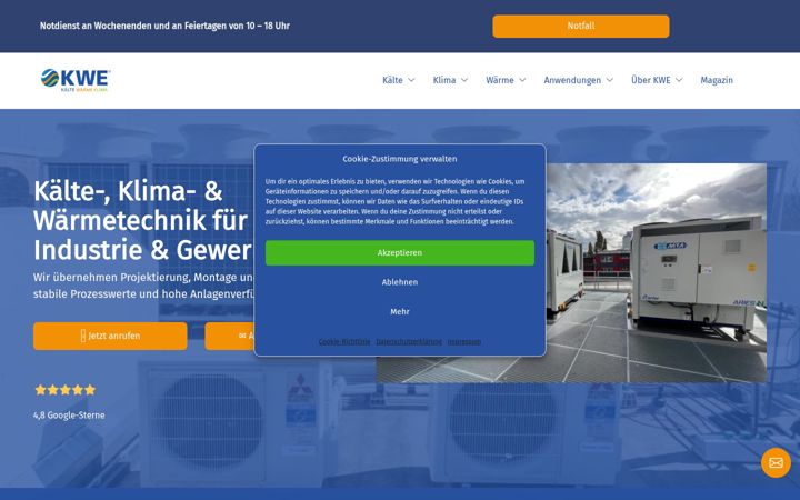 Screenshot of kaelte-technik-kwe.de