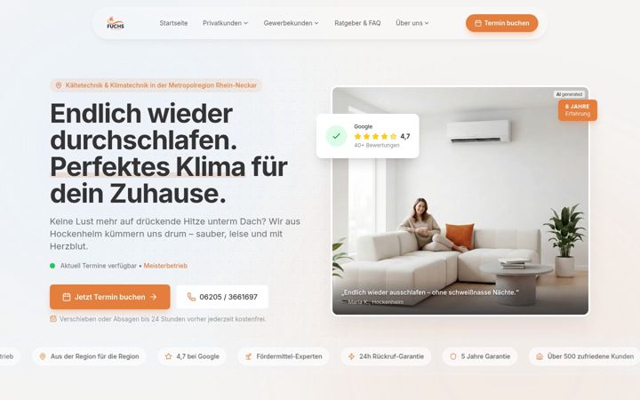 Screenshot of kaelteklimafuchs.de