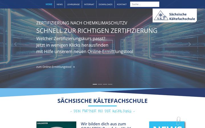 Screenshot of kaelteschule-sachsen.de