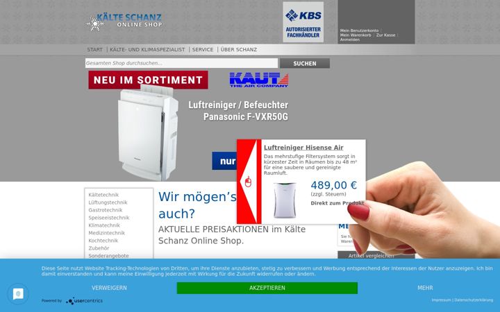 Screenshot of kaelteshop24.de
