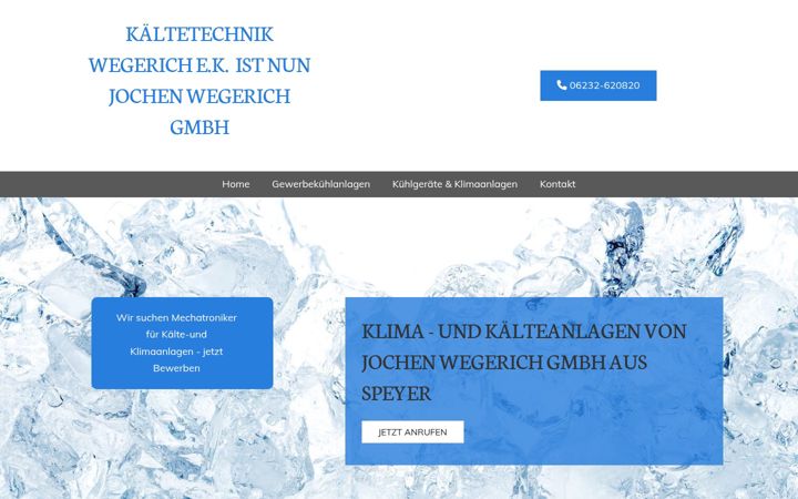 Screenshot of kaeltetechnik-wegerich.de