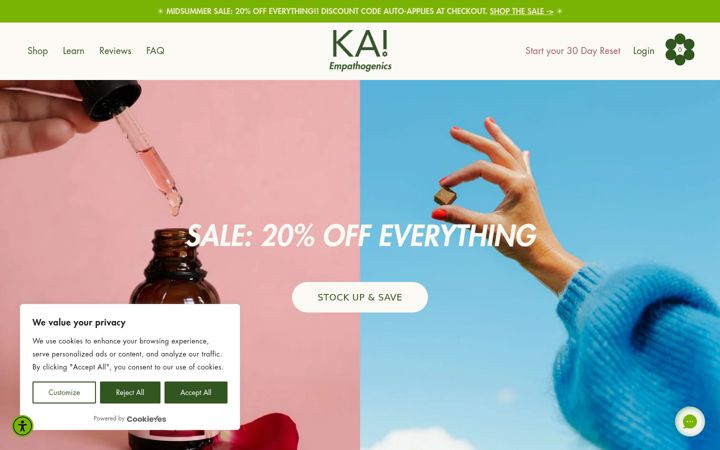 Screenshot of kaempathogenics.com