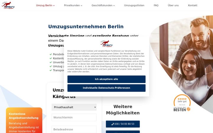 Screenshot of kaenguru-logistik.de