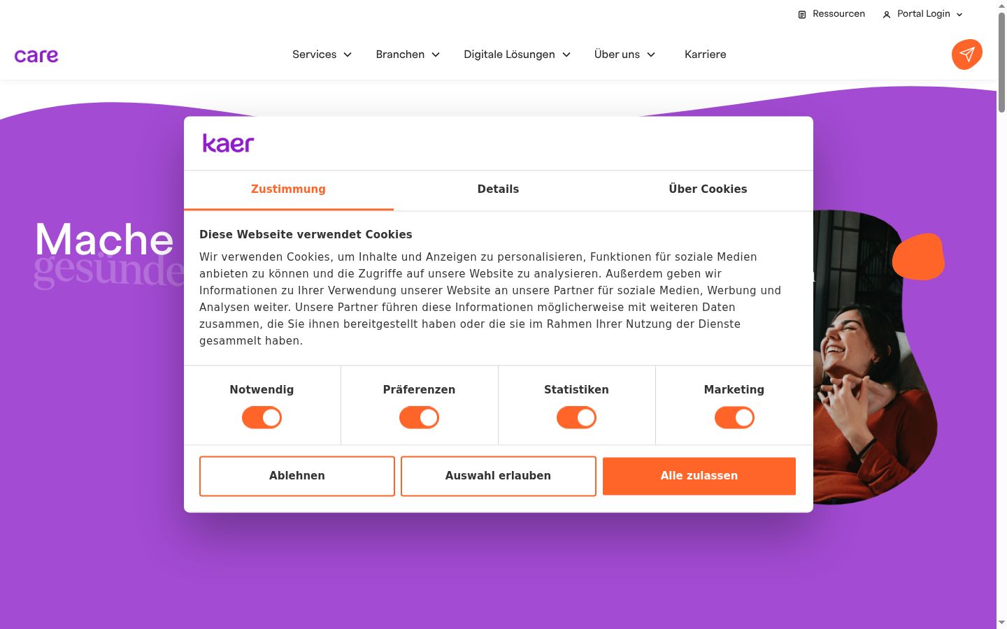 Zrzut ekranu banera zgody wyświetlanego przed jakąkolwiek interakcją