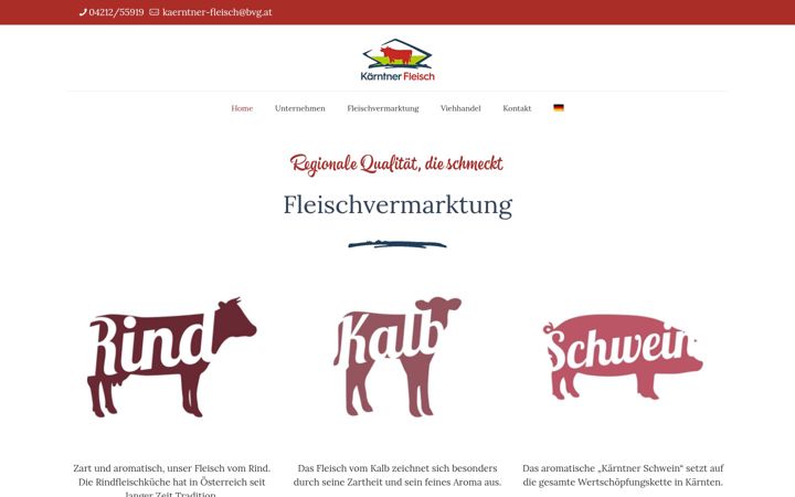 Screenshot of kaerntnerfleisch.at