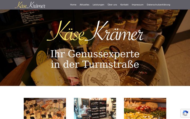 Screenshot stránky kaesekraemer.de