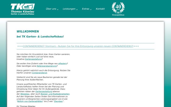Screenshot of kaeselau-galabau.de