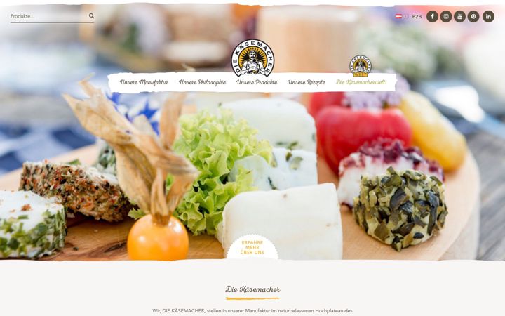 Screenshot of kaesemacher.at