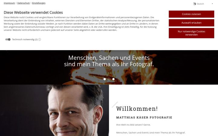 Screenshot of kaeser-fotografie.de