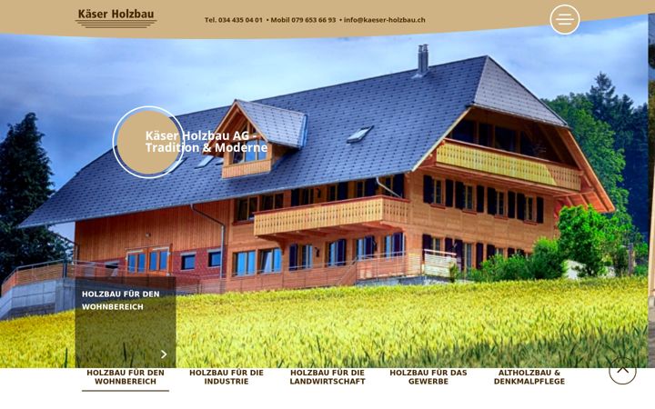 Screenshot of kaeser-holzbau.ch