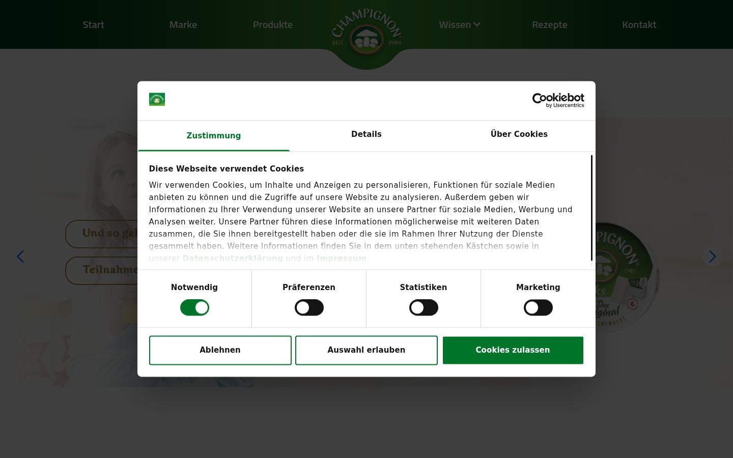 Sutikimo reklamjuostės, rodytos prieš bet kokią sąveiką, ekrano kopija