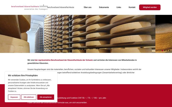 Screenshot of kaesereifachleute.ch