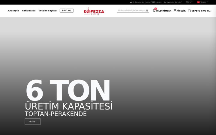 Screenshot of kafezzacoffee.com